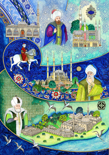 II. Murad-Muradiye Camii, 3 şerefeli Camii, Mimar Koca Sinan ve Selimiye Camii., II. Beyazıd ve kölliye - Kopya
